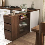 GDFStudio Hikaru Credenza Madia Moderna con Ante Scorrevoli in Vetro e Cassetti