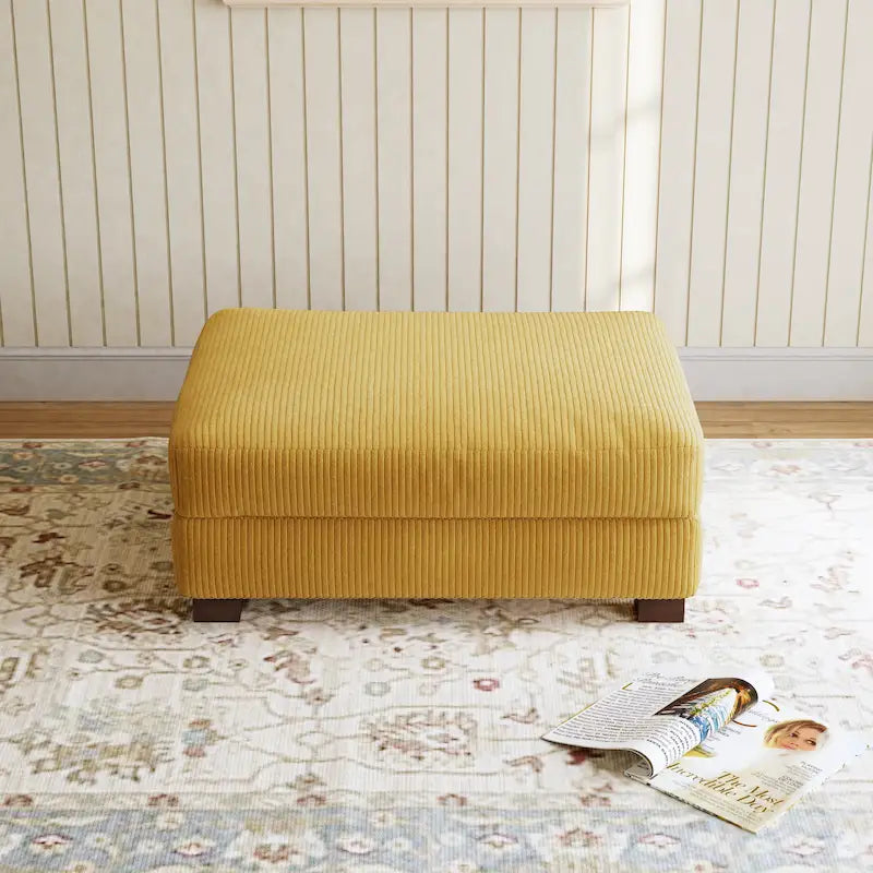 Pouf Ottomano Accento Oversize in Velluto a Coste Moderno