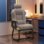 Sedia direzionale ergonomica in pelle gialla con schienale alto