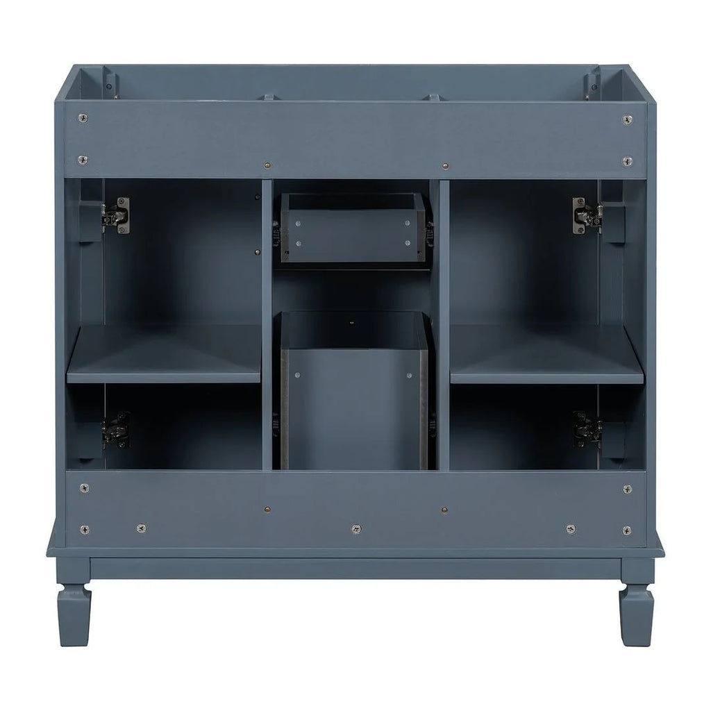 Mobile bagno moderno da 90 cm con lavabo integrato e specchiera, 2 ante e 2 cassetti