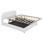 Letto matrimoniale imbottito con contenitore sollevabile - Bianco