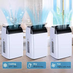 Condizionatore d'aria GustoWave 14000 BTU con telecomando, unità AC portatile per ambienti fino a 70 m², Bianco/Nero