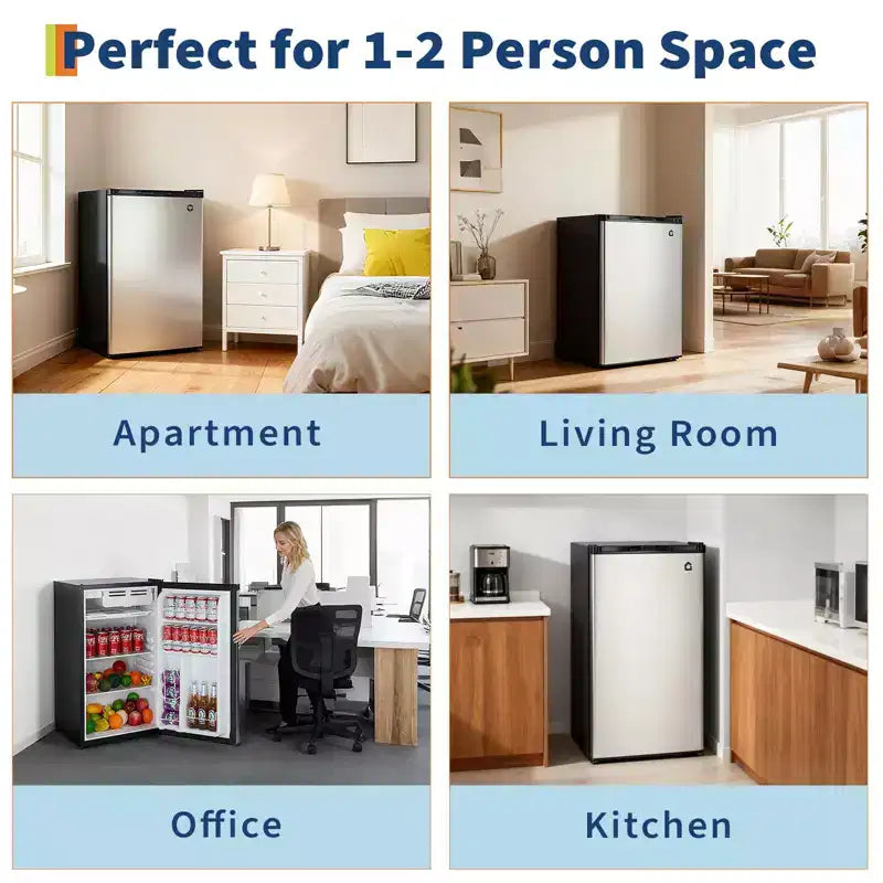 Mini Frigo da 4,5 Piedi Cubi con Congelatore, Frigorifero Compatto con Porta Reversibile, Termostato Regolabile ad Efficienza Energetica, Piccolo Frigo