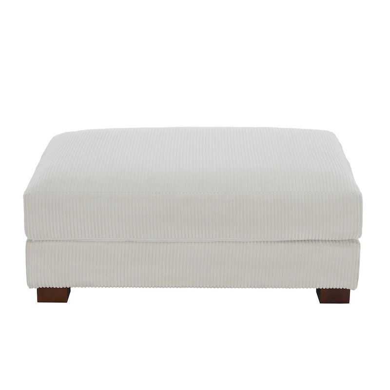 Pouf Ottomano Accento Oversize in Velluto a Coste Moderno