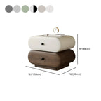 Comodino moderno bicolore con cassetti contenitori