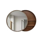 23,6 Specchio da parete rotondo moderno scorrevole con contenitore, specchio da bagno salvaspazio, specchio decorativo per soggiorno