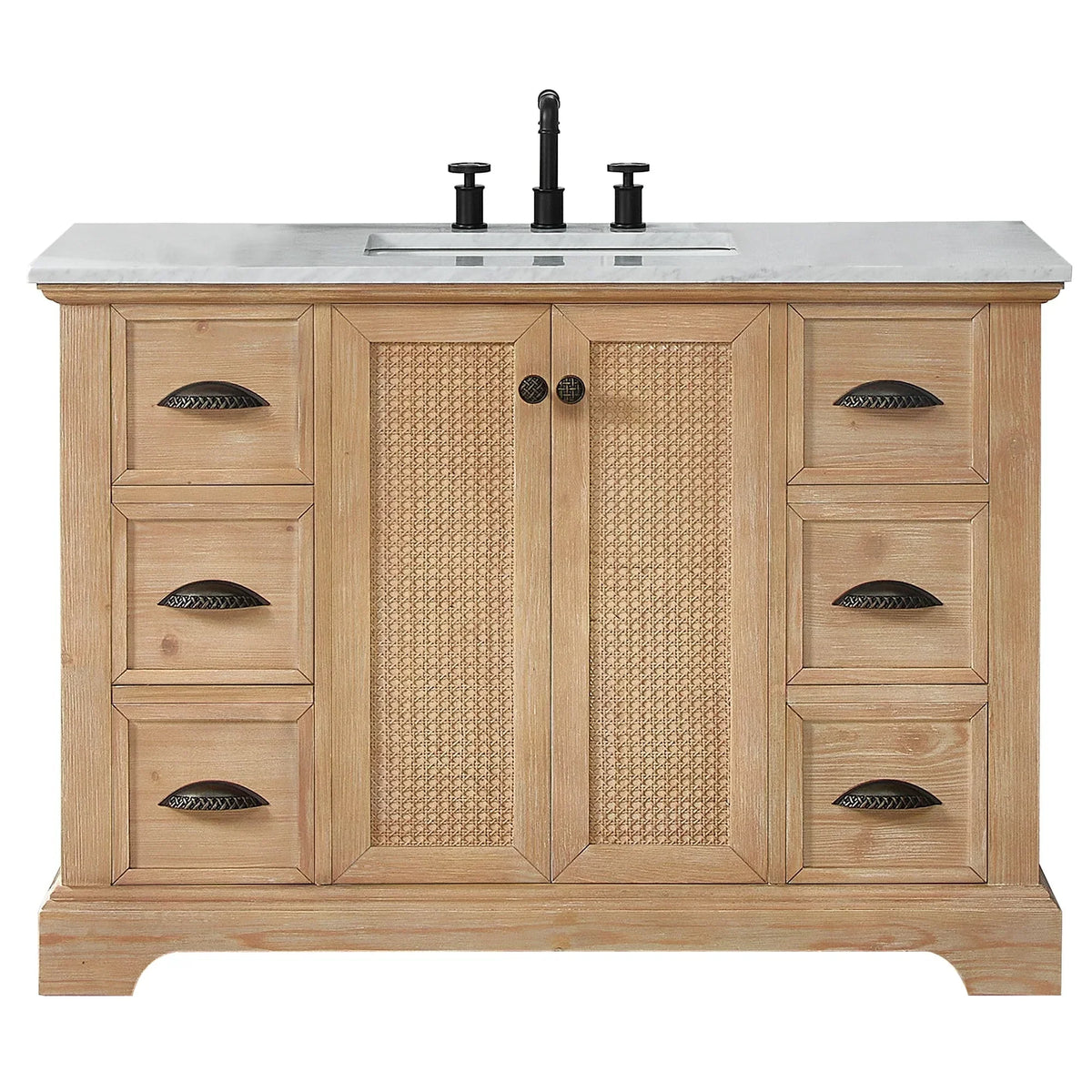 Mobile bagno Hervas con top in marmo naturale senza specchio
