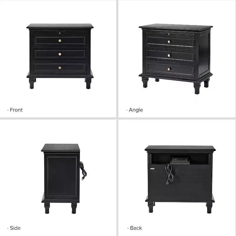 Giorgio 3 - Tavolino con cassetti e prese integrate Set di 2|HULALA HOME