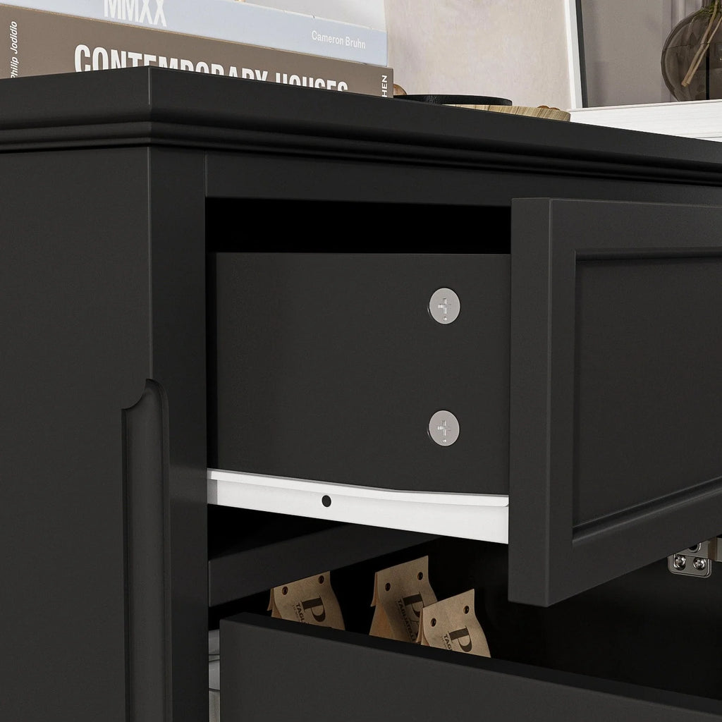 59.1'' Credenza Buffet Bianco Laccato Mid-Century Modern Contemporaneo
