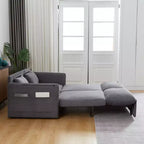 Divano letto convertibile 3-in-1 in velluto a coste da 64,5 pollici con letto estraibile