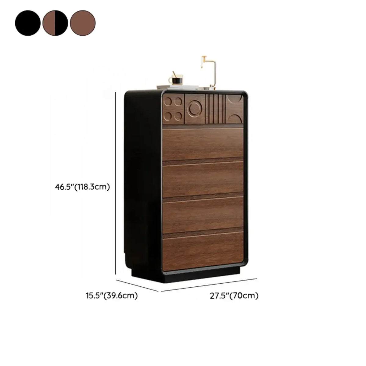 Comò in legno stile Art Déco con intagli geometrici