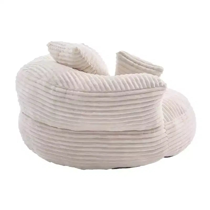 Pouf Divano per Adulti e Bambini, Poltrona Sacco Oversize in Corduroy con 3 Cuscini e Braccioli per Soggiorno e Camera da Letto