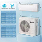 Condizionatore d'aria mini split Karl Home 3 zone 28000 BTU 20 SEER2 con pompa di calore (9K+9K+18K)