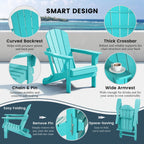 Polytrends Laguna Sedia Adirondack Pieghevole da Esterno per Patio Resistente allo Sbiadimento e alle Intemperie