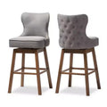 Gradisca Modern And Contemporary Wood Finishing Upholstered Barstools Set Of 2 - Baxton Studio