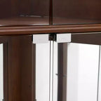 Vitrine d'angle, Merisier/Noyer, 4 portes vitrées