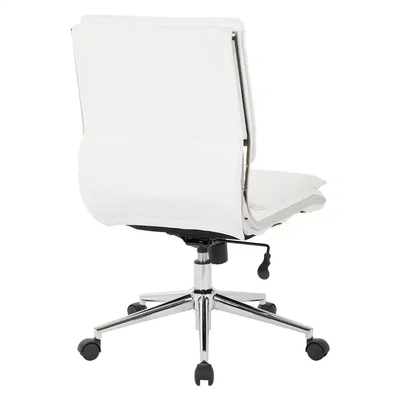 Armless Mid Back Manager's Faux Leather Chair with Chrome Base - OSP Designs