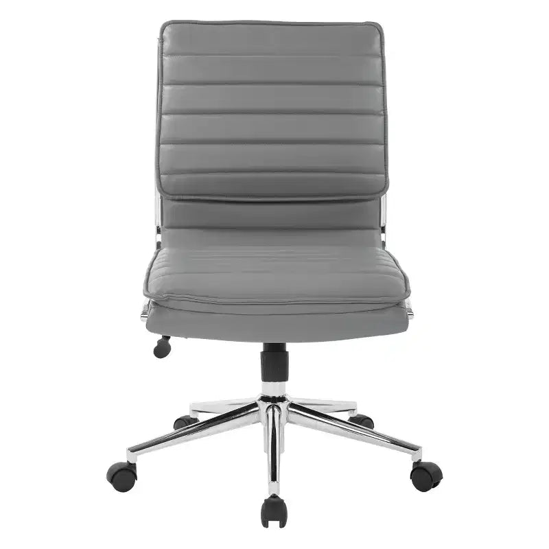 Armless Mid Back Manager's Faux Leather Chair with Chrome Base - OSP Designs