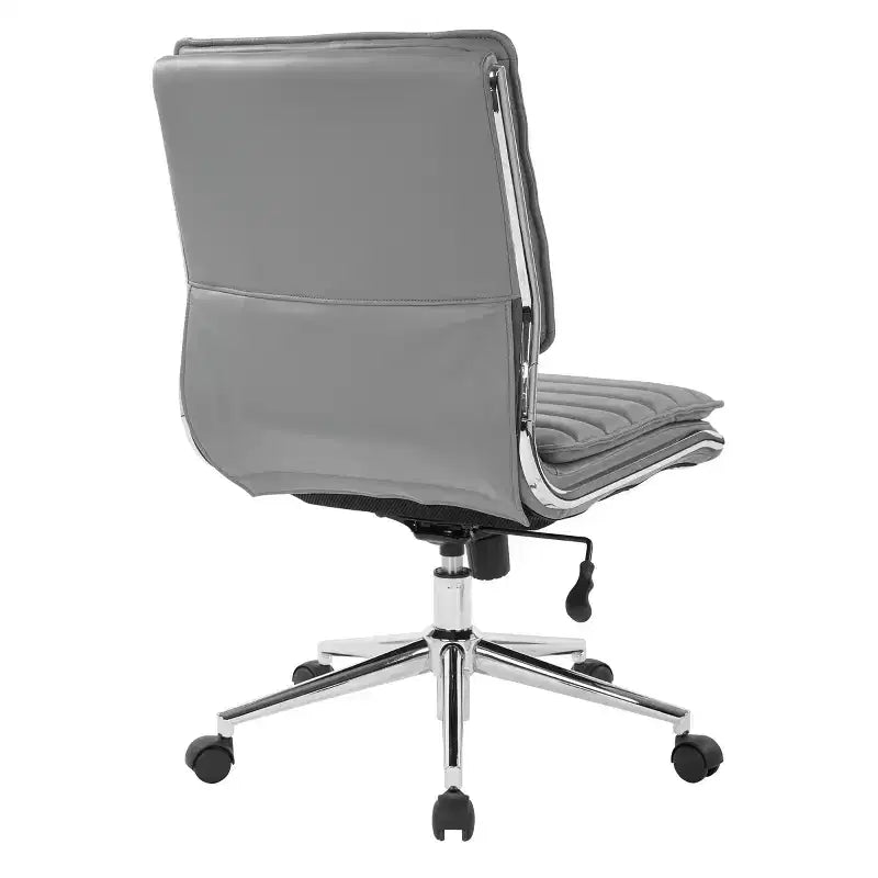 Armless Mid Back Manager's Faux Leather Chair with Chrome Base - OSP Designs