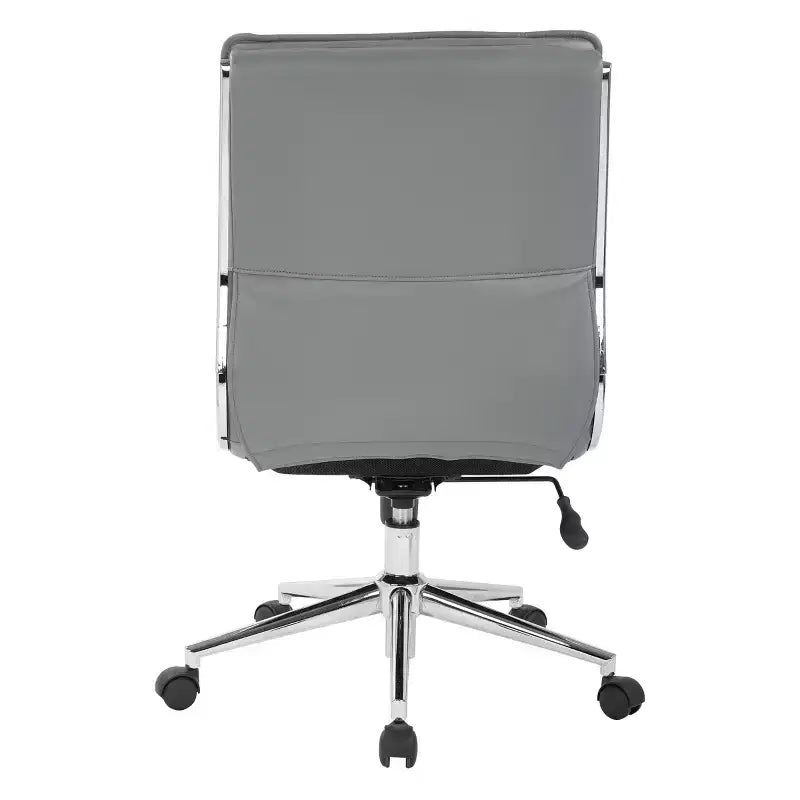 Armless Mid Back Manager's Faux Leather Chair with Chrome Base - OSP Designs