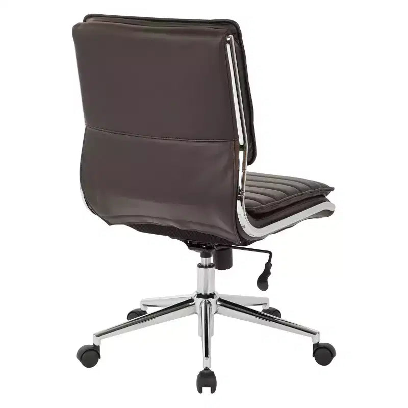 Armless Mid Back Manager's Faux Leather Chair with Chrome Base - OSP Designs