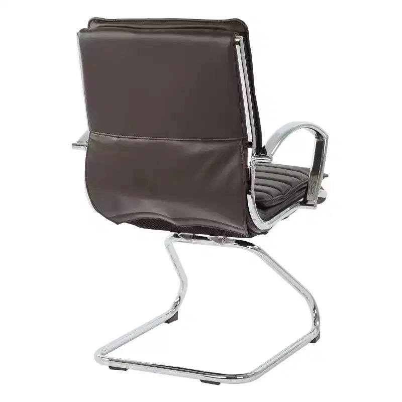 Armless Mid Back Manager's Faux Leather Chair with Chrome Base - OSP Designs