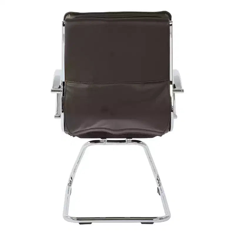 Armless Mid Back Manager's Faux Leather Chair with Chrome Base - OSP Designs