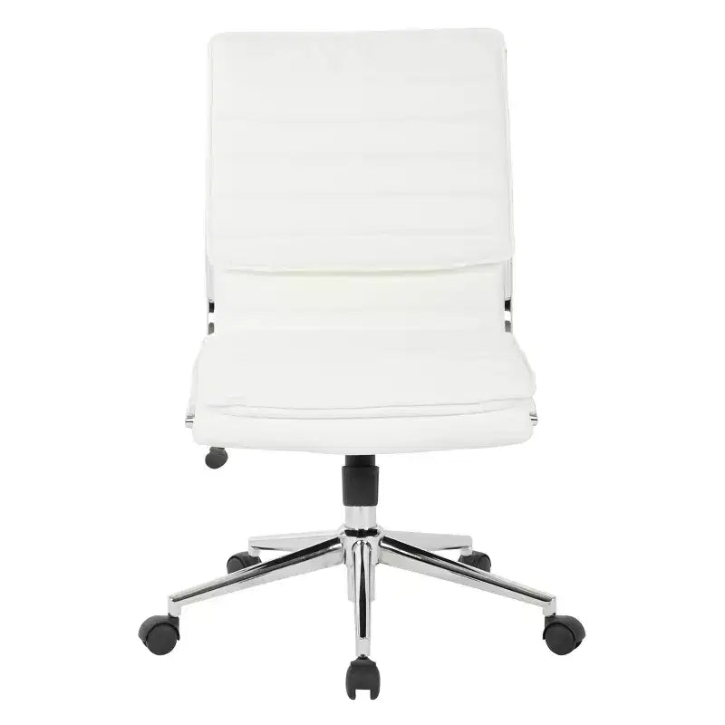Armless Mid Back Manager's Faux Leather Chair with Chrome Base - OSP Designs