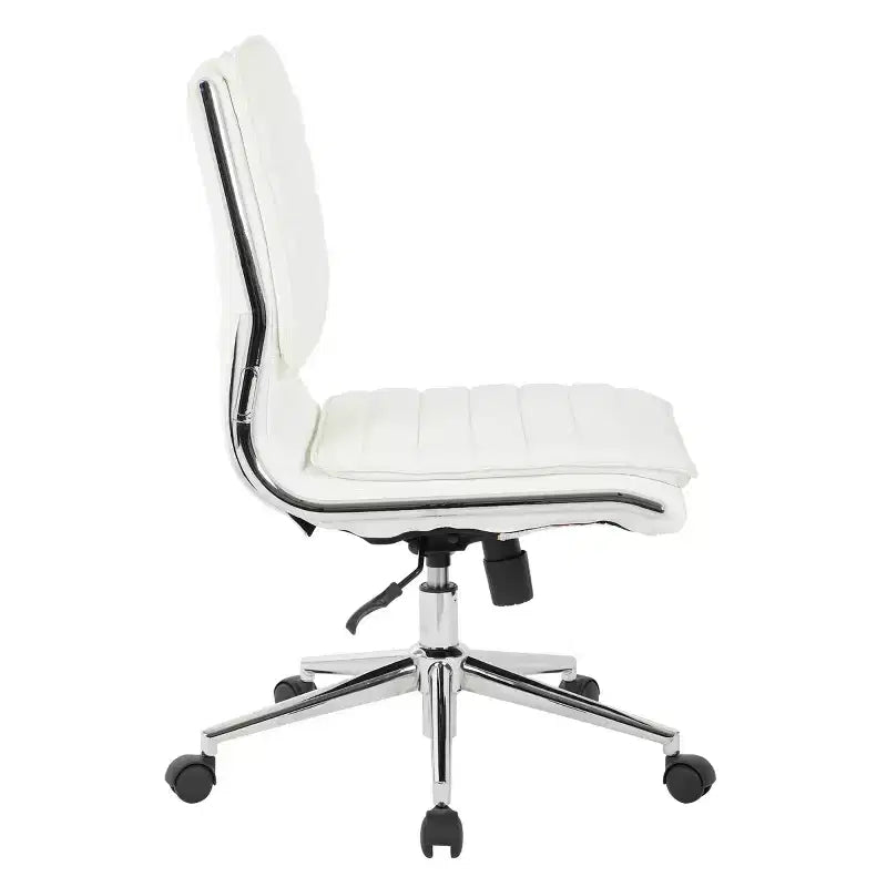 Armless Mid Back Manager's Faux Leather Chair with Chrome Base - OSP Designs