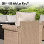 Captiva Designs Set Divano da Giardino di Lusso in Rattan a 6 Pezzi con Braccioli Curvi e Cuscini