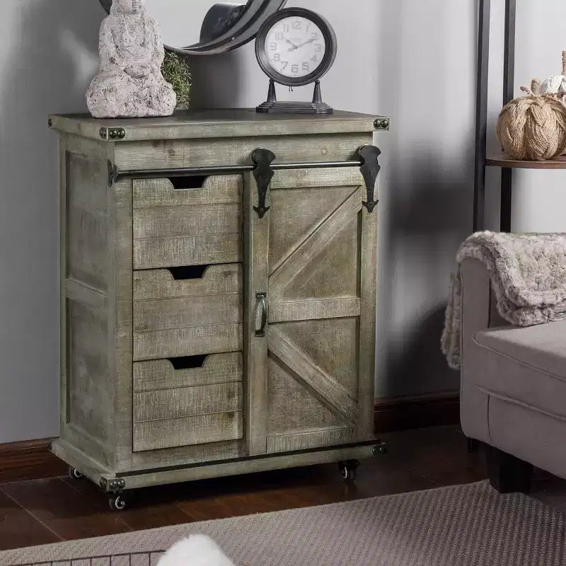 Presley Side Cabinet with Barn Door - StyleCraft