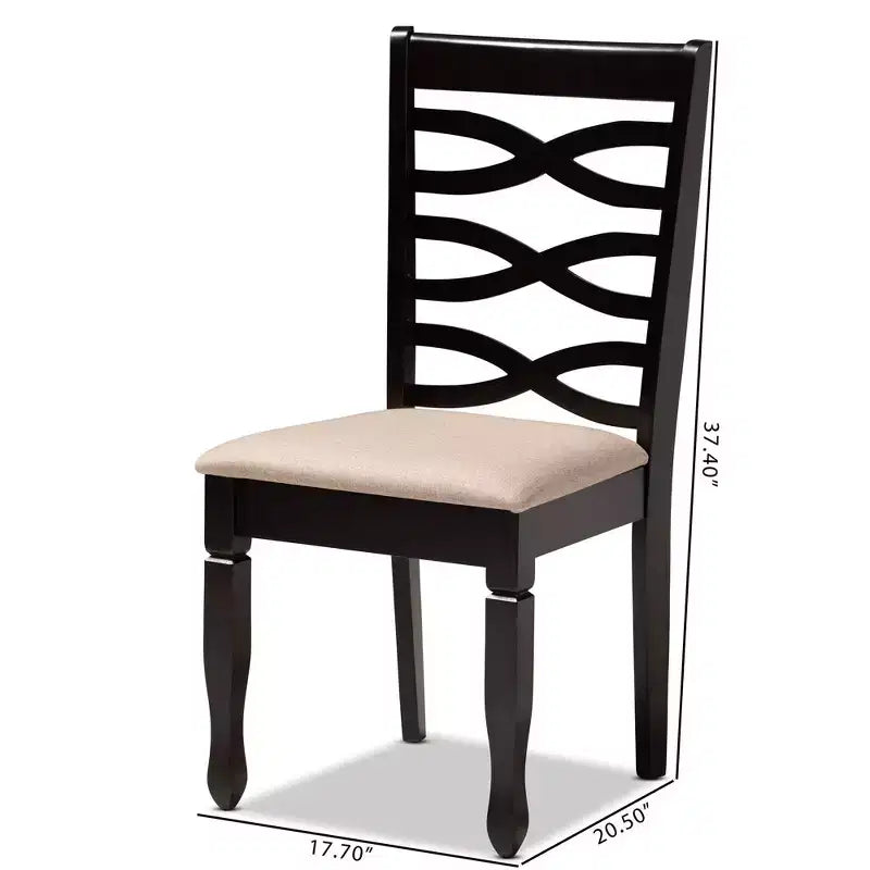4pc Lanier finished Wood Dining Chairs - Baxton Studio