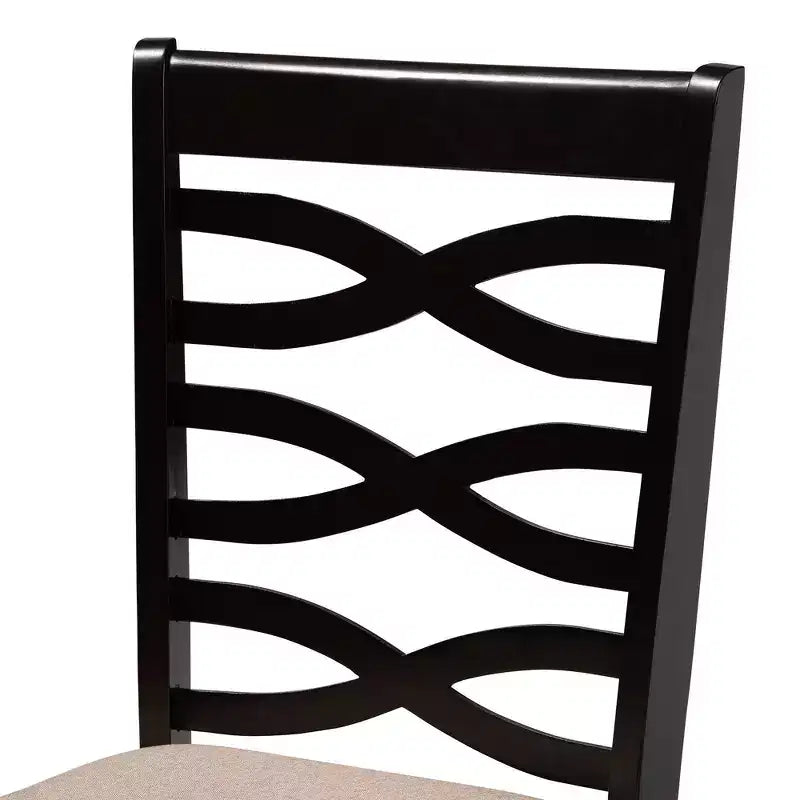 4pc Lanier finished Wood Dining Chairs - Baxton Studio