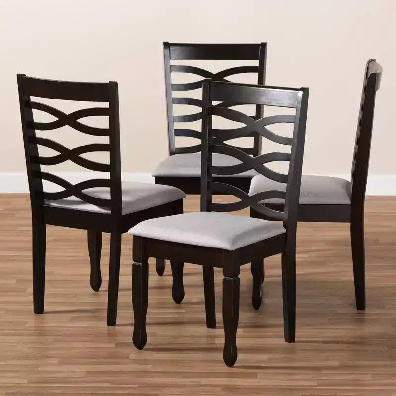 4pc Lanier finished Wood Dining Chairs - Baxton Studio