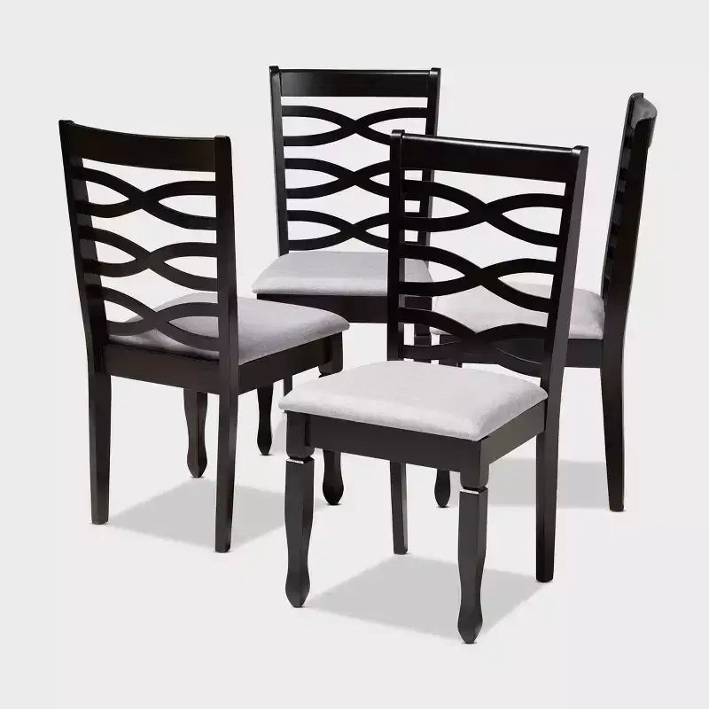 4pc Lanier finished Wood Dining Chairs - Baxton Studio