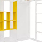 Letto a soppalco per bambini con armadio e mensole, Struttura in legno per letto a soppalco con mobiletto contenitore per bambini e ragazzi