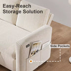 Dyonery Divano Letto Angolare 81, Divano Estraibile a L con Chaise Longue Reversibile con Contenitore, USB, Schienale Reclinabile