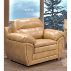 Set Divano, Divanetto e Poltrona Simon in Gel di Pelle Marrone Chiaro Tan
