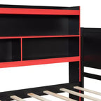 Letto a Giorno Gamer Hub con Scrivania, Luci RGB, Stazione di Ricarica, Cassetti e Testiera Libreria