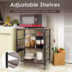 Scaffale da Cucina a 3 Livelli Costway, Carrello per Forno a Microonde con Gancio