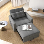 Poltrona Letto Trasformabile 3-in-1, Divano da Salotto Pieghevole Regolabile Imbottito