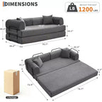 Divano Letto Convertibile 2 in 1, comodo Divano Letto Pieghevole in Corduroy con Seduta Profonda e Braccioli Ampi, Divano Senza Struttura, per Soggiorno, Appartamenti