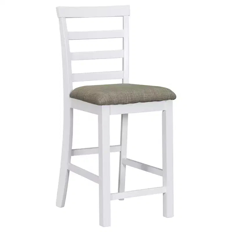 Set da pranzo da 5 pezzi in stile rustico ad altezza bancone con sedie per 4 persone, tavolo rettangolare in legno con ripiani e scomparto per vino