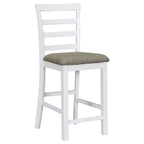 Set da pranzo da 5 pezzi in stile rustico ad altezza bancone con sedie per 4 persone, tavolo rettangolare in legno con ripiani e scomparto per vino
