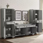 Set di dispensa e credenza Tara 3 pezzi, effetto invecchiato - Crosley