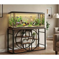 Mobile per Acquario in Metallo da 208-284 Litri, Supporto per Acquario Resistente con Armadietto, Mobile per Acquario a Più Livelli con Gambe Rinforzate, Adatto