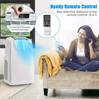 Costway Climatizzatore Portatile a Doppio Tubo 8000 BTU (11.500 BTU ASHRAE) Unità AC 3-in-1 con Telecomando