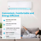 Condizionatore d'aria mini split Karl Home 3 zone 28000 BTU 20 SEER2 con pompa di calore (9K+9K+18K)