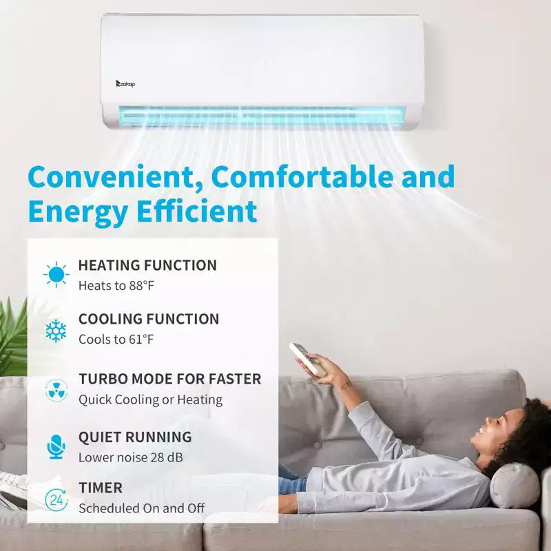 Condizionatore d'aria mini split Karl Home 3 zone 28000 BTU 20 SEER2 con pompa di calore (9K+9K+18K)