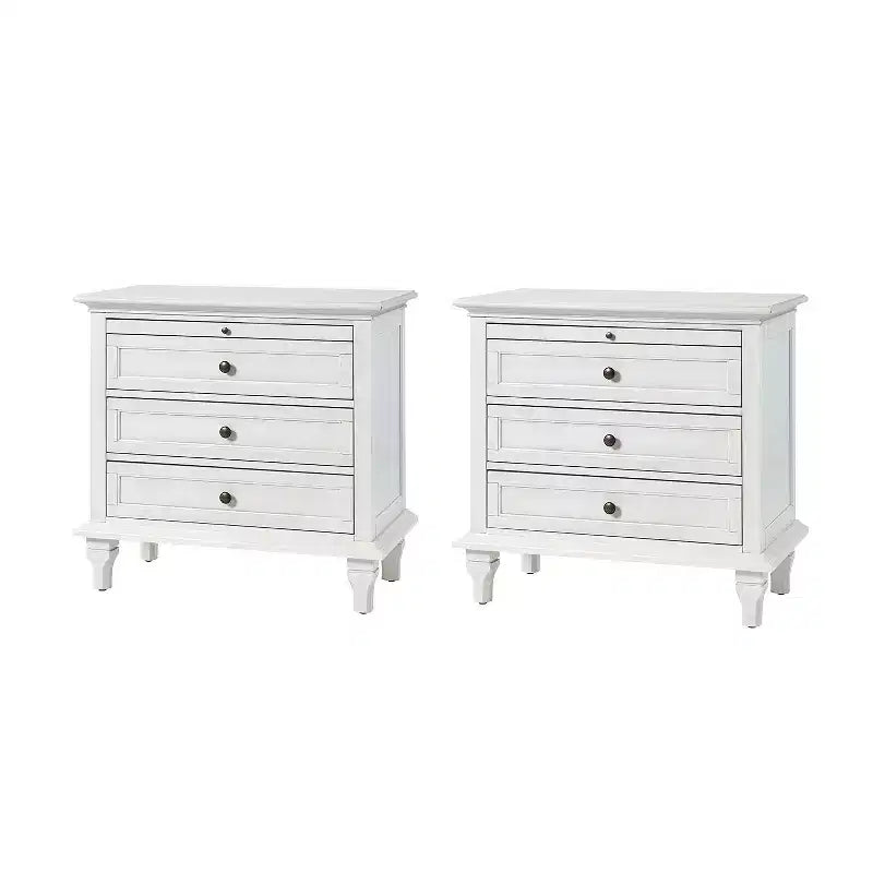 Giorgio 3 - Tavolino con cassetti e prese integrate Set di 2|HULALA HOME